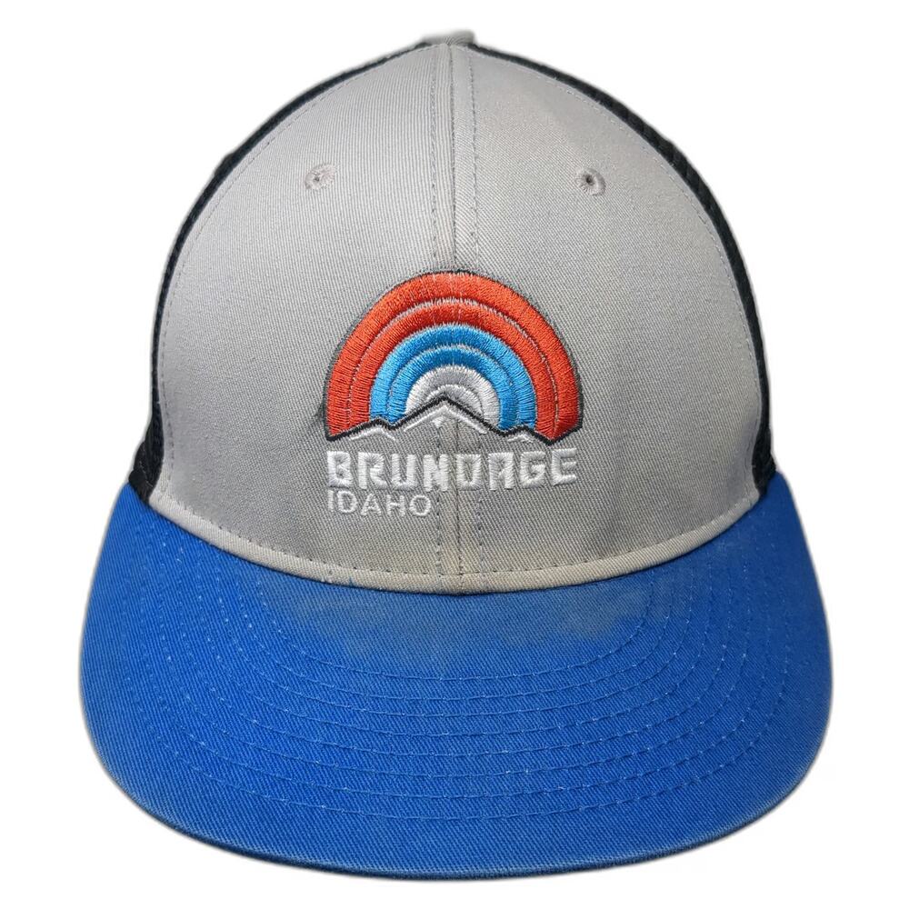 Ouray Sportswear Trucker Hat Gray Blue One Size Brundage Idaho Mountain Snapback